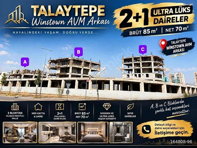 Aksoy'dan 2 + 1 Winston AVM arkası Blue dizayn yapıda yatırımlık