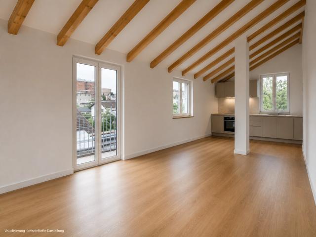 AIGNER 3 Zimmer Dachgeschosswohnung mit hohen Decken, Südterrasse und offenem Wohngefühl