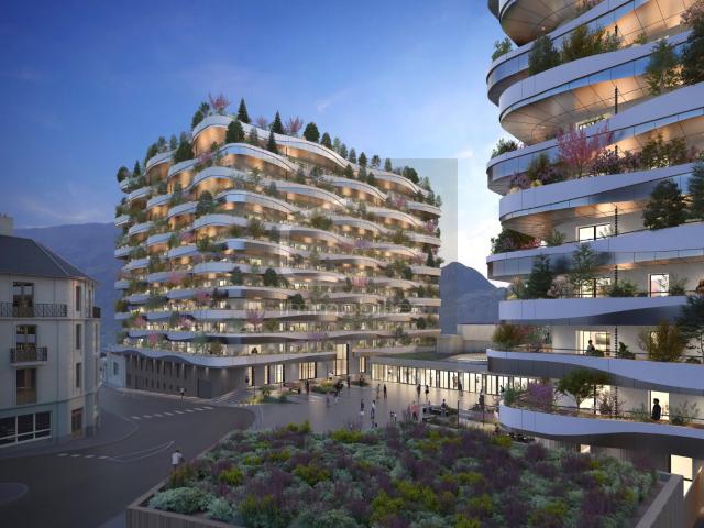 AIX LES BAINS – LES NOUVEAUX THERMES Appartement T2 – 43,53 m² – Grande terrasse 15,11 m² – Étage élevé