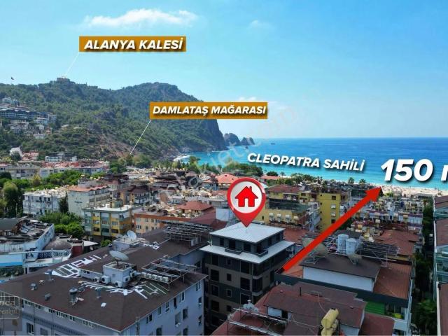 Alanya Damlataş Denize 50 Metre Havuzlu 3+1 Full Eşyalı Dubleks