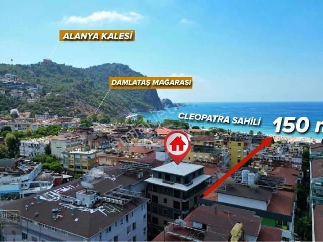 Alanya Damlataş Plajına 50 Metre Havzulu 1+1 45m2 Kiralık