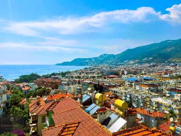 Alanya Kalede Full Deniz Manzaralı Eşyalı 2+1 Satılık Daire