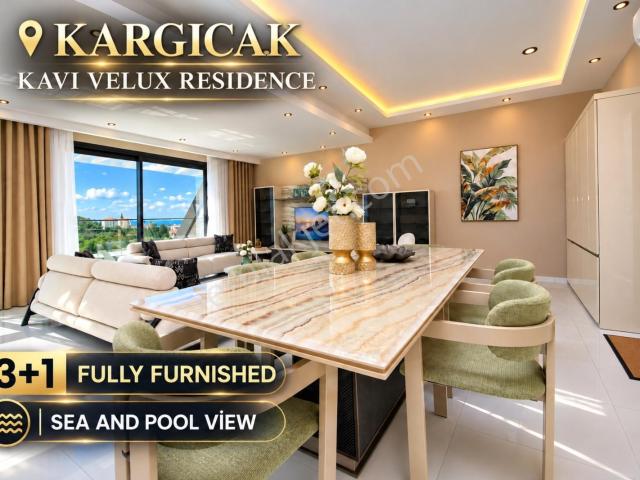 Alanya Kargıcak'ta Satılık Lüks Eşyalı Deniz Manzaralı 3+1 Daire
