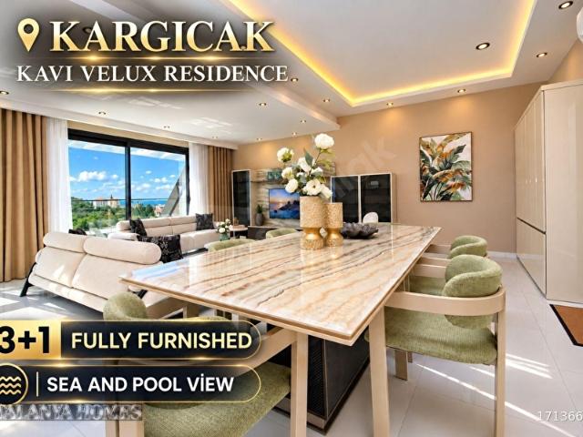 Alanya Kargıcak'ta Satılık Lüks Eşyalı Deniz Manzaralı 3+1 Daire