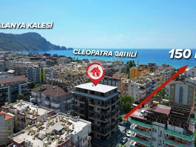 Alanya Kleopatra Denize100 Metre Havuzlu Full Eşyalı 2+1 Dubles