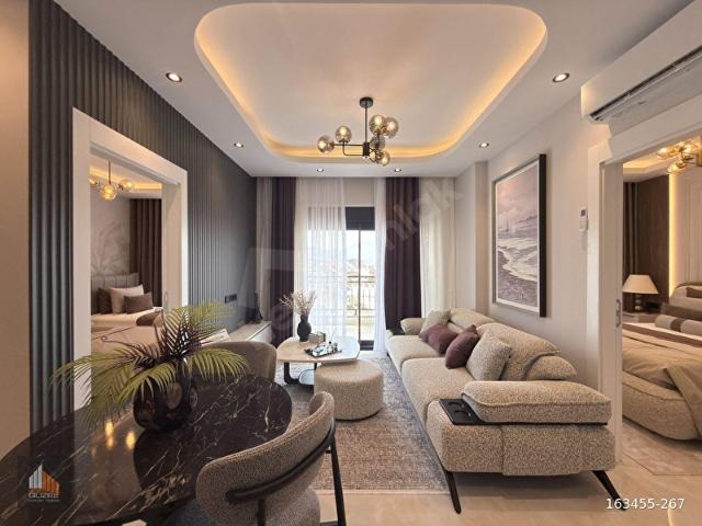 ALANYA MERKEZ'DE SATILIK 2+1 EŞYALI SIFIR DAİRE ÖZEL TASARIM