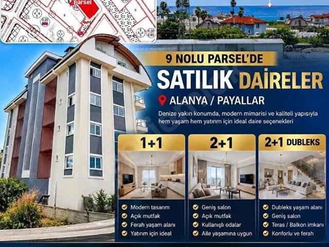 ALANYA PAYALLAR'DA DENİZ'E YAKIN AYRI MUTFAK 2+1