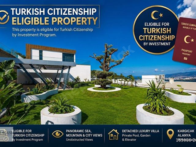 ALANYA'DA EN LÜKS 360 DERECE PANORAMİK DENİZ VE DAĞ MANZARALI SATILIK VİLLA