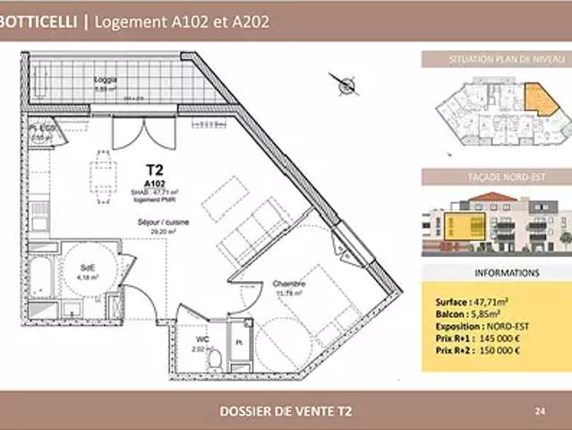 Albi 81000 Achat / Vente appartement 2 pièces t2