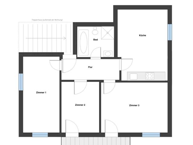 Alltagstaugliche 3 Zimmer Wohnung mit Balkon in Gilching