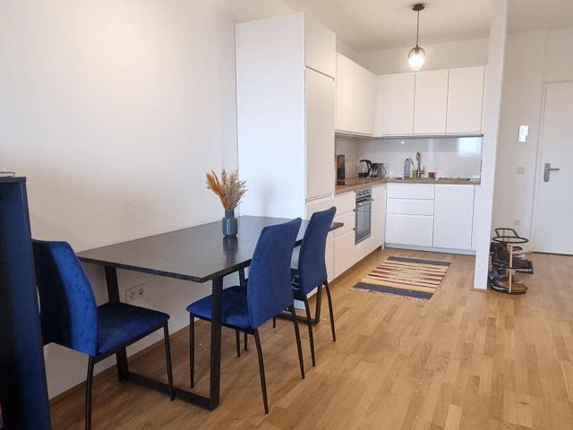 ALL IN MIETE: Strom, Wärme, Warmwasser + Internet inklusive | voll möblierte 2 Zimmer Wohnung im Q Tower, 9. OG, Süd Balkon 1030