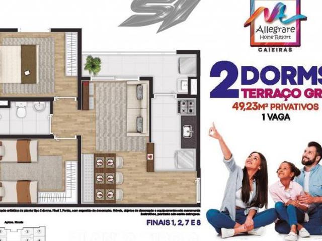 Allegrare Home Resort | Construtora P4 | Construção | 49 metros | 02 dormitórios | com varanda | 01