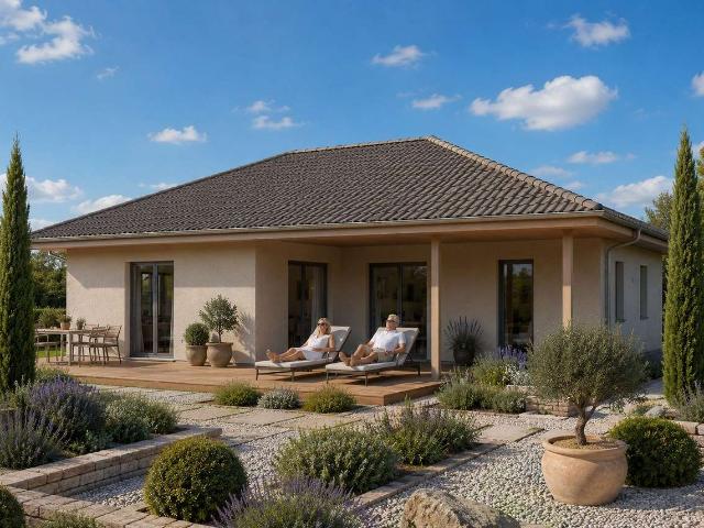 Alles auf einer Ebene Ihr stilvoller Winkelbungalow ComfortStyle 10.02 W inkl. Grundstück