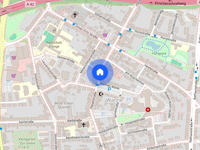 Alles direkt vor der Tür! Helle 3,5 Zimmer Wohnung mit Balkon im Wanner Zentrum
