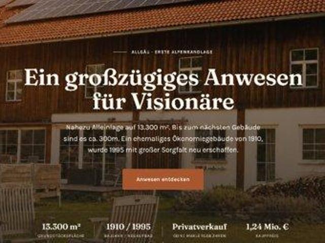 Allgäu Erste Alpenrandlage Bauernhaus Nahezu Alleinlage