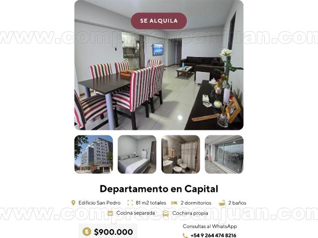 Alquila Departamento En Edificio San Pedro, Calle Entre Ríos 347 norte, Capital
