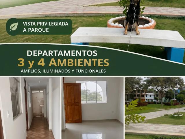 DEPARTAMENTO 3 DORMITORIOS./FRENTE A PARQUE/CHICLAYO/+51 965 068 717