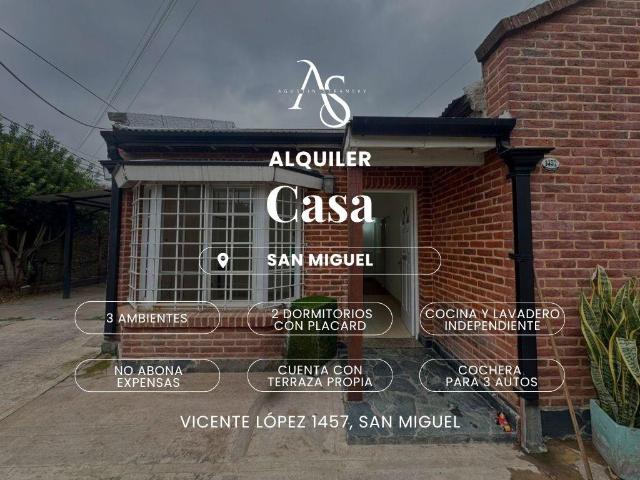 Alquiler Casa a estrenar 2 dormitorios, 3 cocheras, 80m2, Vicente Lopez 1400, San Miguel | Argenprop