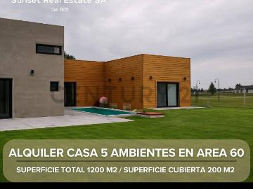 ALQUILER DE CASA 5 AMBIENTES EN BARRIO PRIVADO AREA 60