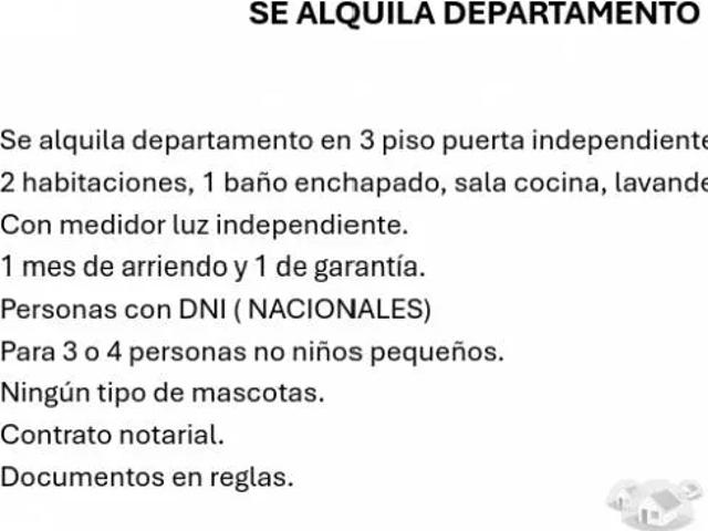 alquiler de departamento