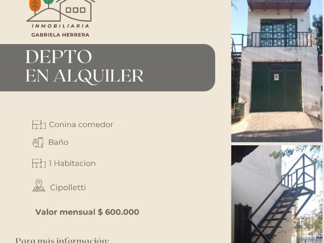 Alquiler de espectacular Departamento 1 ambiente en Cipolletti