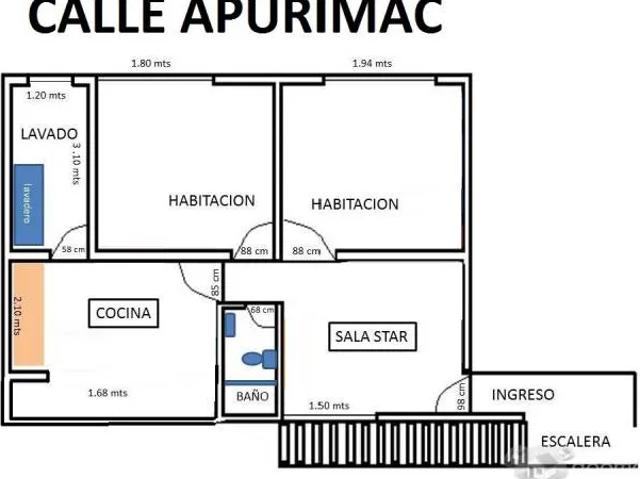 ALQUILER DEPARTAMENTO 3ER PISO DE 2 HABITACION