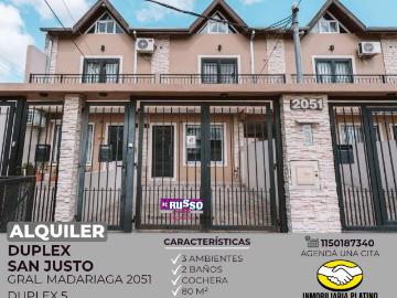 Alquiler Departamento 4 años 2 dormitorios, 80m2, Interno, Madariaga, General 2000 piso 0, San Justo | Argenprop