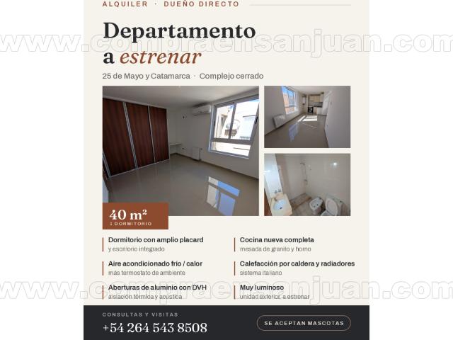 Alquiler | Departamento A Estrenar – Capital 25 De Mayo Y Catamarca · Complejo Cerrado