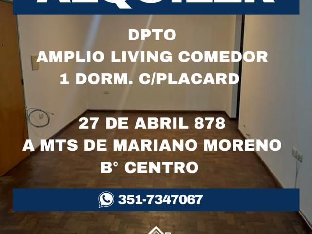 ALQUILER DPTO B° CENTRO 1 DORM. A MTS DE MARIANO MORENO