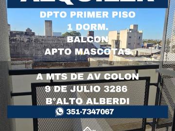 ALQUILER DPTO B° ALTO ALBERDI 1DOR.C/BALCON