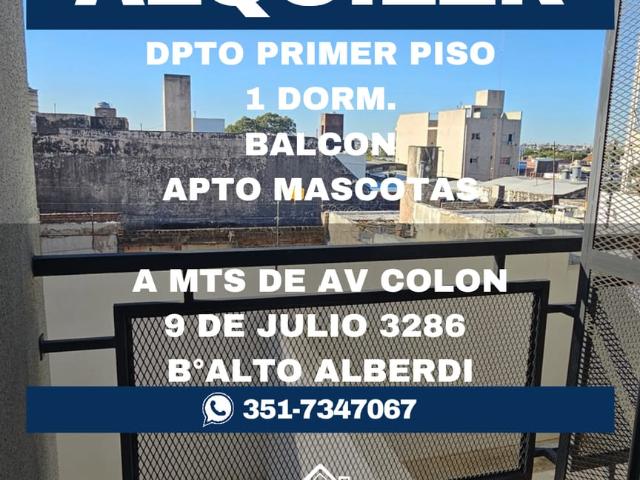 ALQUILER DPTO B° ALTO ALBERDI 1DOR.C/BALCON