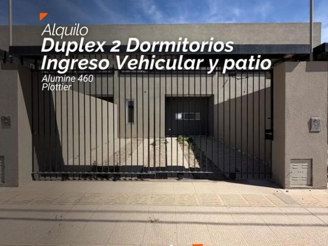 Alquiler Duplex 2 Dormitorios Ingreso Vehicular Patio con Parrilla Alumine 460 Plottier