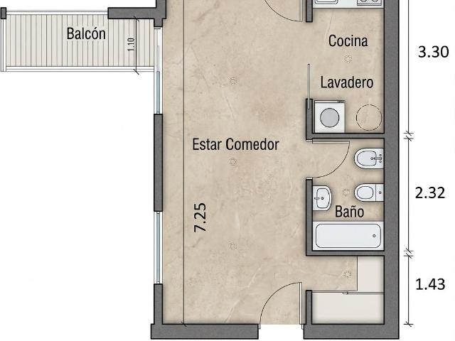 Alquiler. monoambiente con cochera