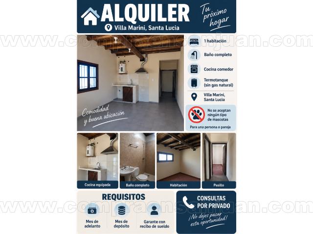 Alquilo Departamento En Santa Lucía