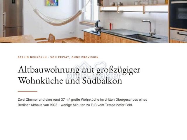 Altbauwohnung mit großzügiger Wohnküche und Südbalkon
