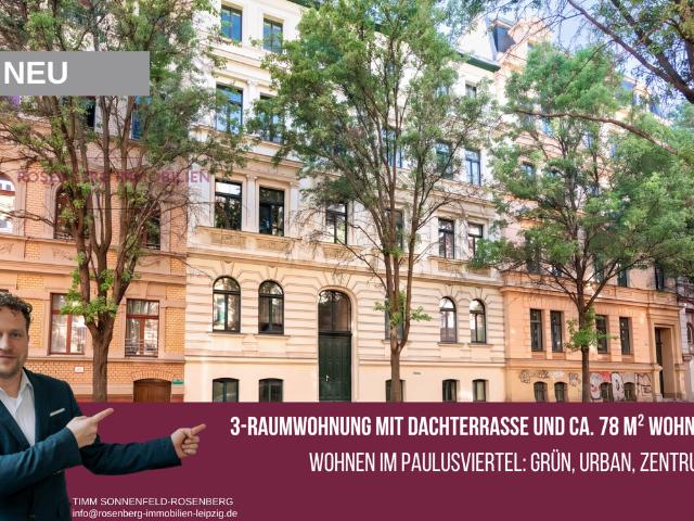 Altbauflair und Dachterrasse: Charmante 3 Raumwohnung in Halle Saale