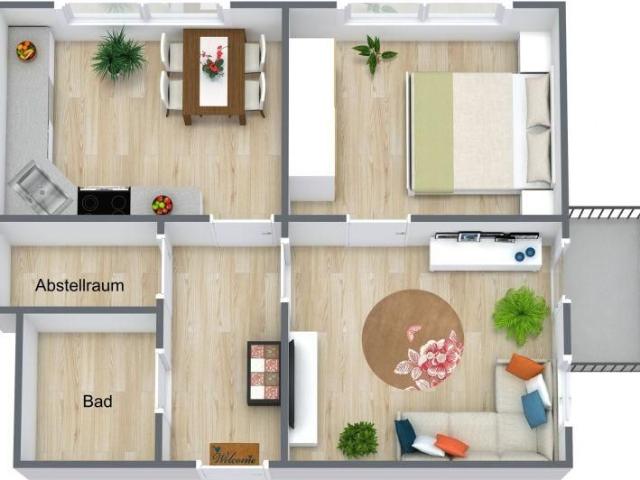 Altersgerechte 2 Raumwohnung mit Balkon