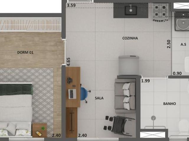 Alto São Domingos 34 a 43 m², 2 Dorm com opcão de Suíte, Sacada e Vaga