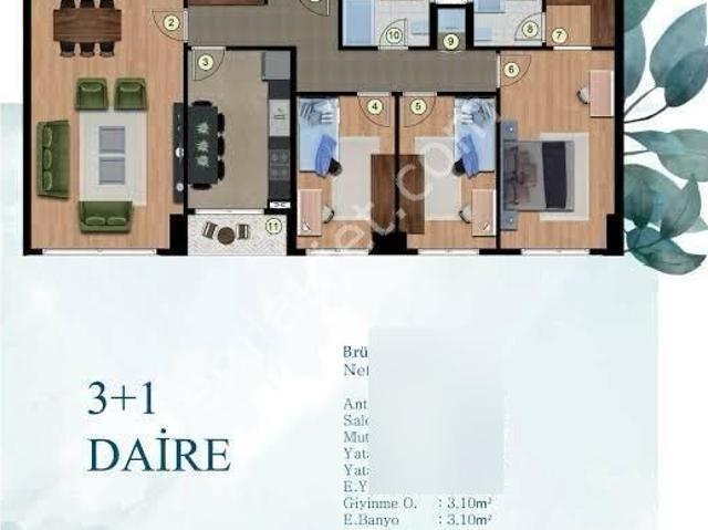 Alya 4 Mevsim Sitesi Köşe Konumlu Ferah 3+1 Kiralık Daire