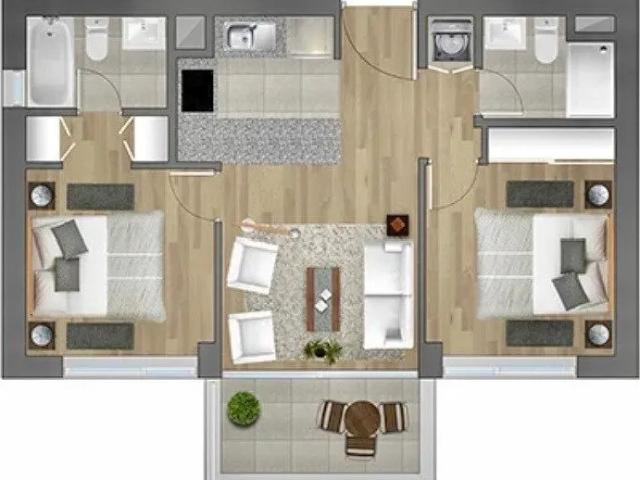 Amoblado isla picton, viña del mar, 2d 2b, 50/55m2