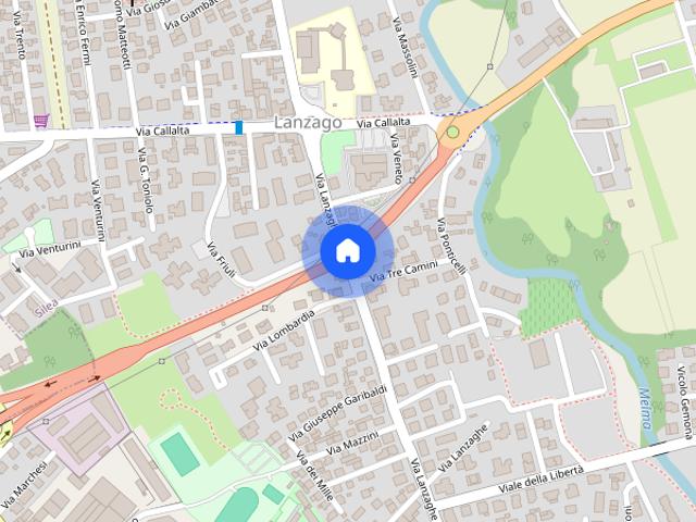 Ampio bilocale ristrutt. arredato Centro Silea