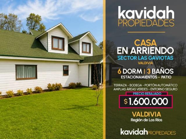 Amplia Casa En Arriendo En Las Gaviotas Valdivia