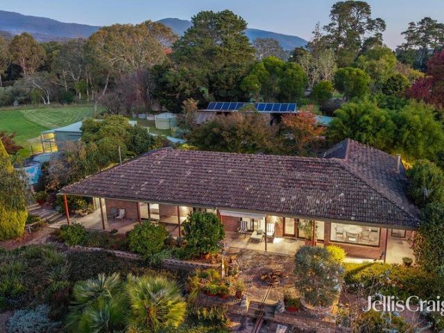 An artistic garden sanctuary showcasing exceptional mountain views