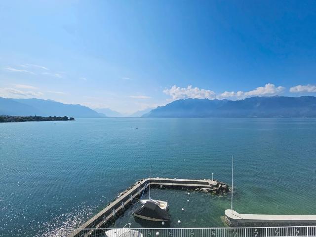 An den Toren von Vevey – Wunderschöne renovierte Wohnung mit Andockplatz in einem privaten Hafen