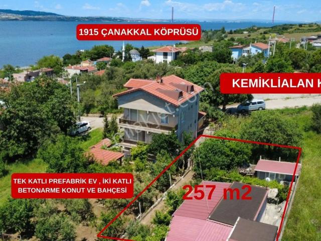 Çanakkale Kemiklialan'da Boğaz Manzaralı Müstakil Ev