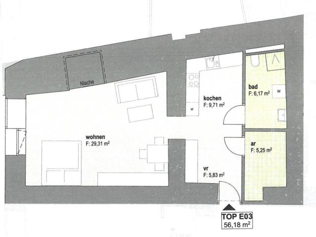 Anlegerwohnung Top E03, Garconniere mit getrennter Küche, dzt. vermietet, Innsbruckerstraße 15, 6130 Schwaz