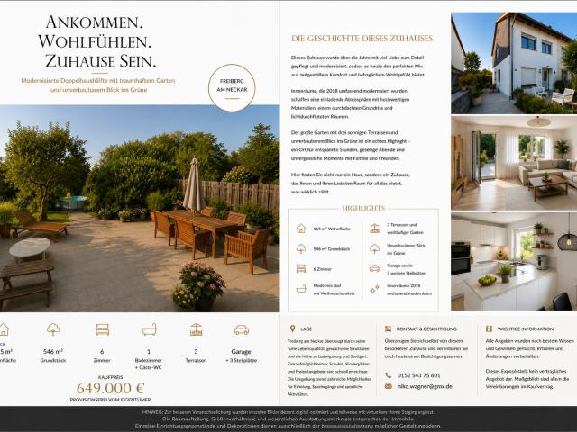 Anschauen. Verlieben. Einziehen. Modernisierte Doppelhaushälfte mit schönem Garten
