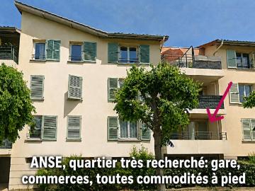 ANSE TOUTES COMMODITES A PIED 3 pièces 70 m2 avec garage et balcon