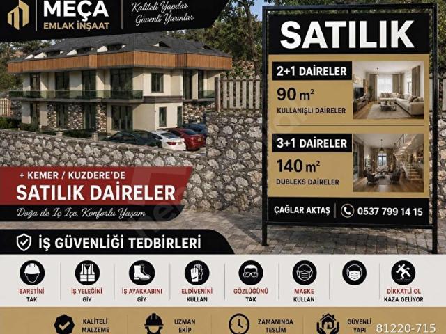 ANTALYA KEMER KUZDERE DE SATILIK PROJELER