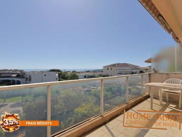 Antibes – Avenue Jules Grec – Dernier étage avec vue mer + parking